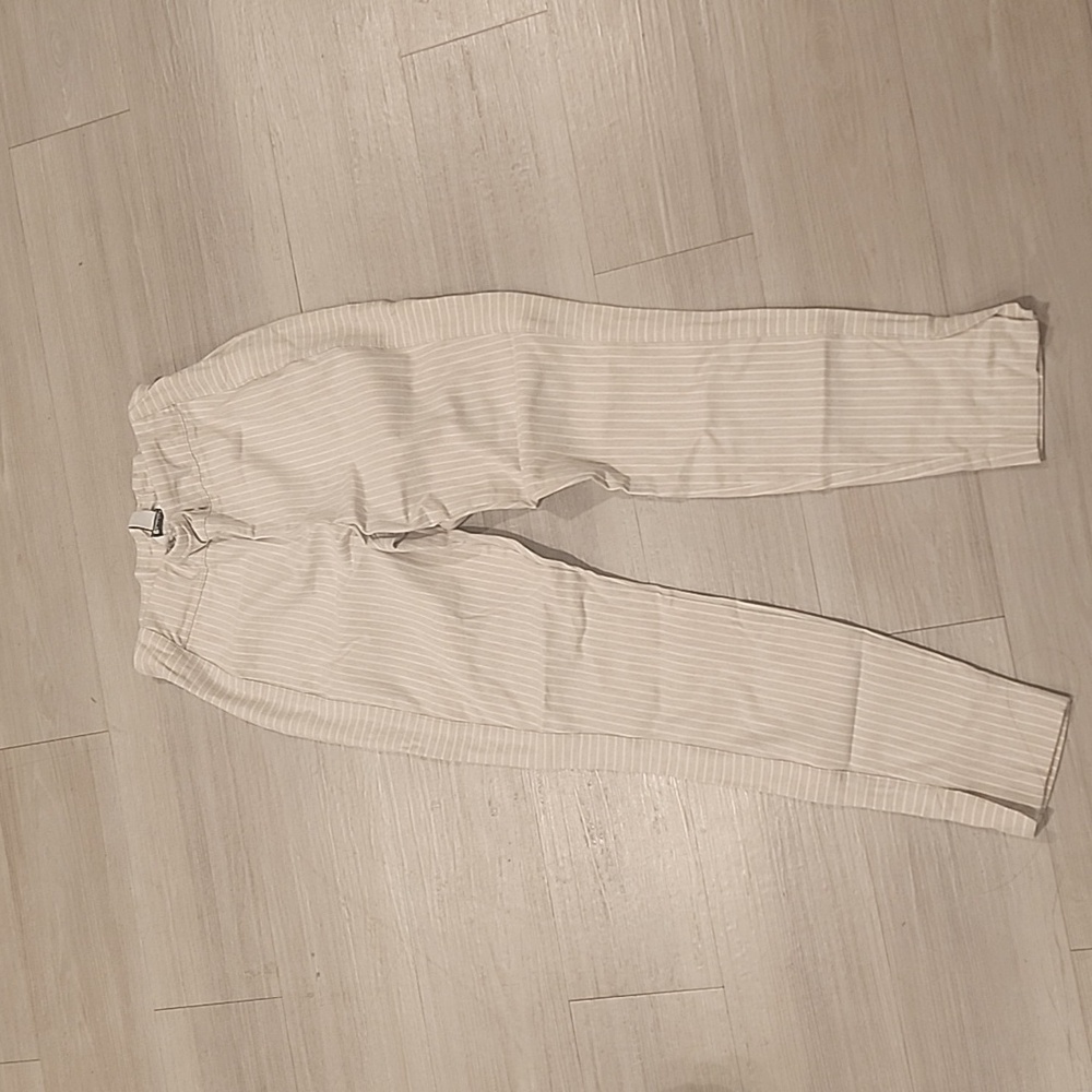 Calvin Klein Striped High-Waisted Pants Size M